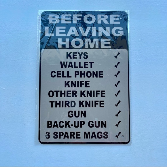Funny cream and black graphics “EXTRA” check list metal decorative sign - Picture 2 of 3
